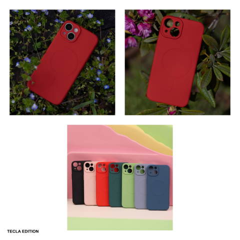 Husa Simple Color Mag pentru Apple iPhone 15, Carcasa magnetica, Rosu [4]