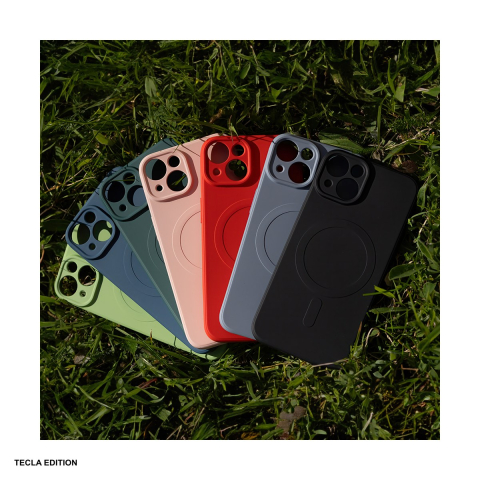 Husa Simple Color Mag pentru Apple iPhone 15, Carcasa magnetica, Rosu [5]