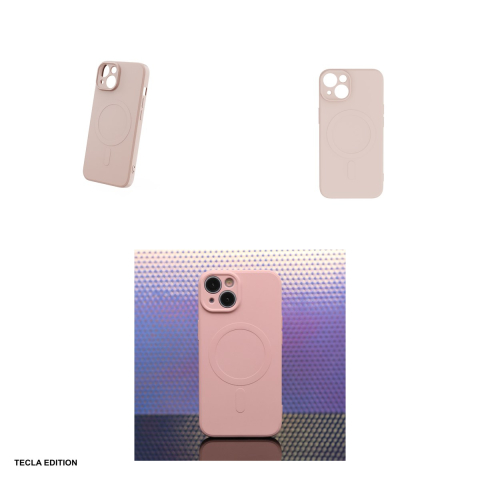 Husa Simple Color Mag pentru Apple iPhone 15, Carcasa magnetica, Roz [3]