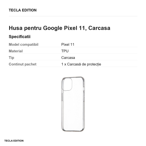 Husa Slim 1 mm pentru Google Pixel 11, Carcasa, Transparent [2]