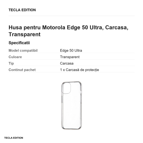 Husa Slim 1 mm pentru Motorola Edge 50 Ultra, Carcasa, Transparent [2]