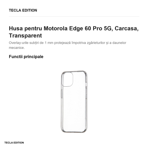 Husa Slim 1 mm pentru Motorola Edge 60 Pro 5G, Carcasa, Transparent [1]