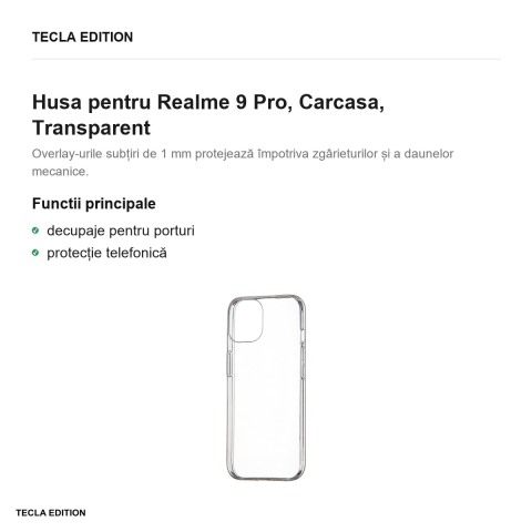 Husa Slim 1 mm pentru Realme 9 Pro, Carcasa, Transparent [1]