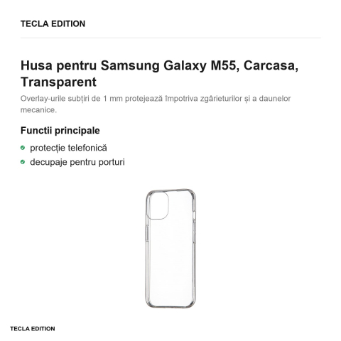 Husa Slim 1 mm pentru Samsung Galaxy M55, Carcasa, Transparent [1]