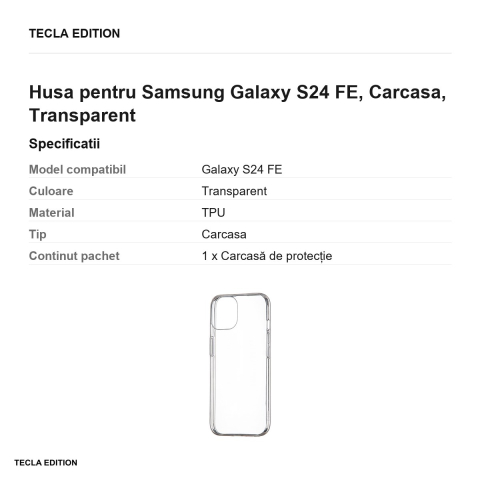 Husa Slim 1 mm pentru Samsung Galaxy S24 FE, Carcasa, Transparent [2]