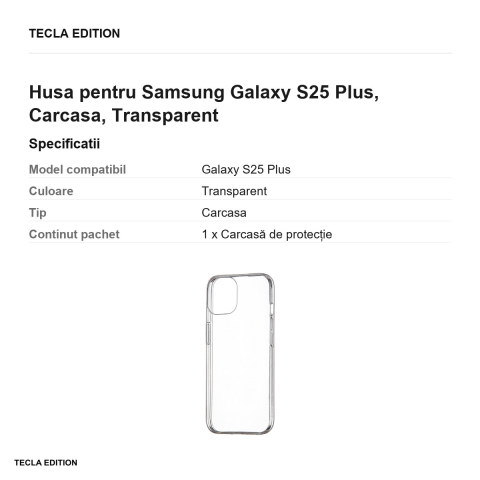 Husa Slim 1 mm pentru Samsung Galaxy S25 Plus, Carcasa, Transparent [2]