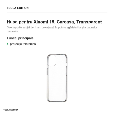 Husa Slim 1 mm pentru Xiaomi 15, Carcasa, Transparent [1]