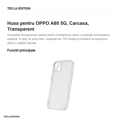 Husa Slim 2 mm pentru OPPO A80 5G, Carcasa, Transparent [1]