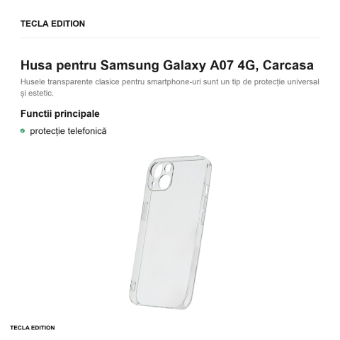 Husa Slim 2 mm pentru Samsung Galaxy A07 4G, Carcasa, Transparent [1]