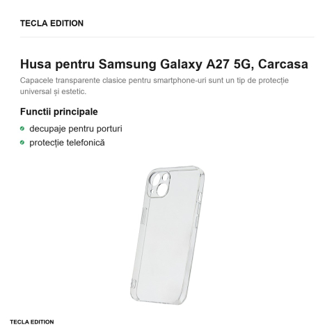 Husa Slim 2 mm pentru Samsung Galaxy A27 5G, Carcasa, Transparent [1]