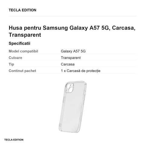 Husa Slim 2 mm pentru Samsung Galaxy A57 5G, Carcasa, Transparent [2]