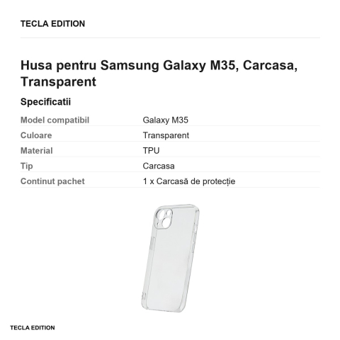 Husa Slim 2 mm pentru Samsung Galaxy M35, Carcasa, Transparent [2]