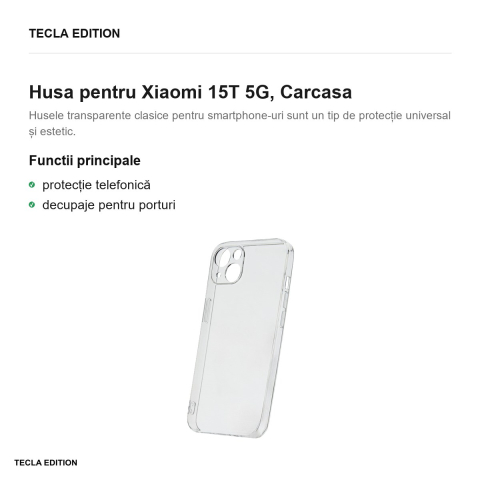 Husa Slim 2 mm pentru Xiaomi 15T 5G, Carcasa, Transparent [1]