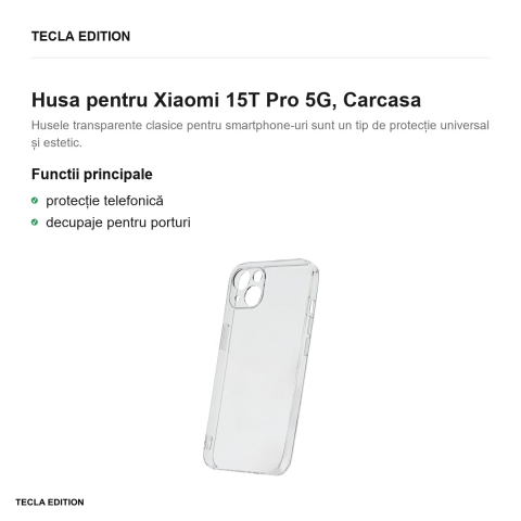 Husa Slim 2 mm pentru Xiaomi 15T Pro 5G, Carcasa, Transparent [1]