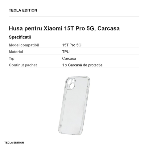 Husa Slim 2 mm pentru Xiaomi 15T Pro 5G, Carcasa, Transparent [2]