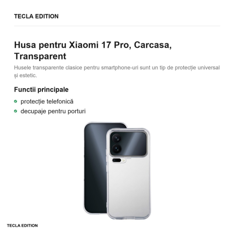 Husa Slim 2 mm pentru Xiaomi 17 Pro, Carcasa, Transparent [1]