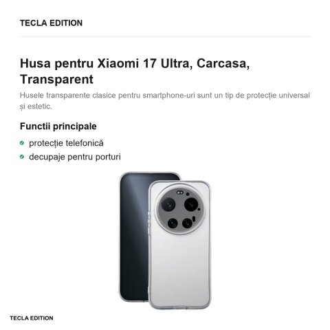 Husa Slim 2 mm pentru Xiaomi 17 Ultra, Carcasa, Transparent [1]