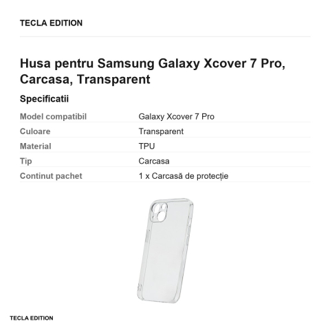 Husa Slim 2 mm Xcover pentru Samsung Galaxy Xcover 7 Pro, Carcasa, Transparent [2]