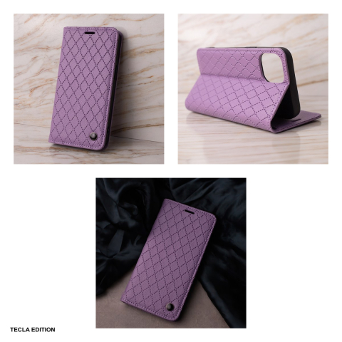 Husa Smart Caro Fusion pentru Motorola Edge 70 Fusion, tip carte cu inchidere magnetica, Mov [4]