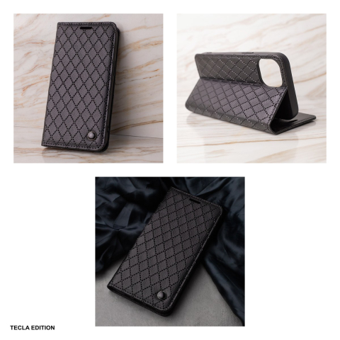 Husa Smart Caro pentru Apple iPhone 15, tip carte cu inchidere magnetica, Negru [4]