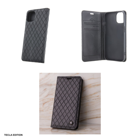 Husa Smart Caro pentru Samsung Galaxy A40, tip carte cu inchidere magnetica, Negru [3]