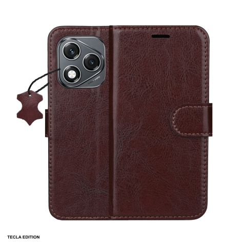 Huse telefoane - Husa Smart Luxe leather pentru Honor 400 Lite, tip carte cu inchidere magnetica, Maro