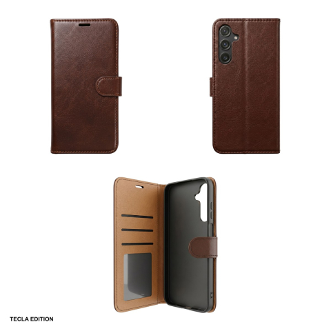 Husa Smart Luxe leather pentru Honor 400 Smart, tip carte cu inchidere magnetica, Maro [3]