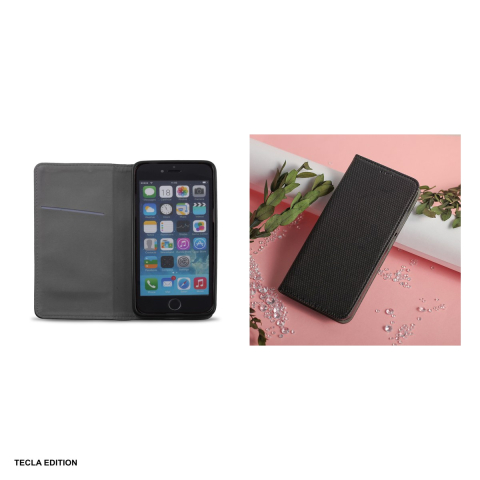 Husa Smart Magnet pentru Samsung Galaxy S21 5G, tip carte cu inchidere magnetica, TPU (poliuretan termoplastic), piele sintetica, Negru [4]