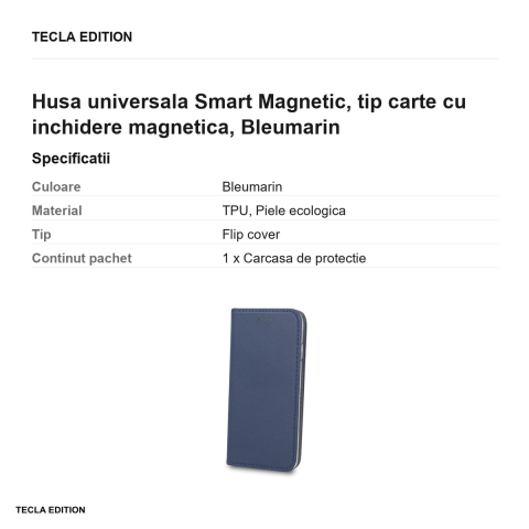 Husa Smart Magnetic pentru Xiaomi 17T, tip carte cu inchidere magnetica, Bleumarin [2]