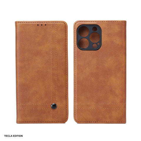 Huse si protectii smartphone - Husa Smart Seam pentru Samsung Galaxy A17 5G, Galaxy A17 4G, tip carte cu inchidere magnetica, Maro