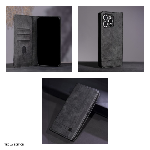 Husa Smart Seam pentru Samsung Galaxy A56 5G, tip carte cu inchidere magnetica, Negru [4]