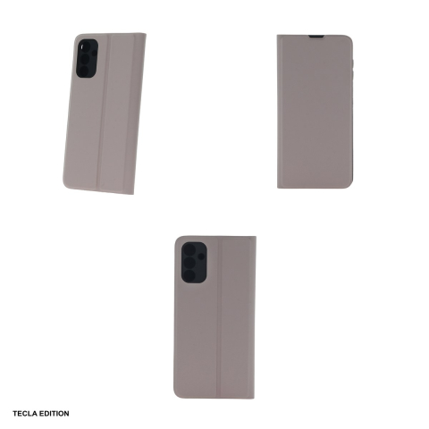 Husa Smart Soft nude pentru iPhone 16e, tip carte cu inchidere magnetica, Bej [3]