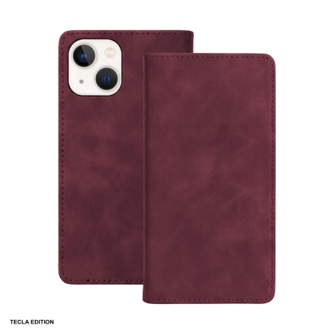 Huse telefoane - Husa Smart Suede pentru Apple iPhone 11, tip carte, Visiniu