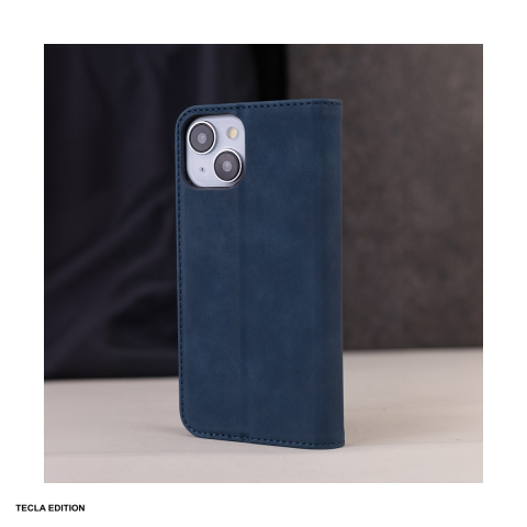 Husa Smart Suede pentru Samsung Galaxy A06 5G, Galaxy A06 4G, tip carte cu inchidere magnetica, Albastru [6]