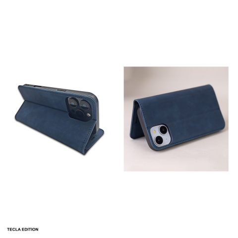 Husa Smart Suede pentru Samsung Galaxy A56 5G, tip carte cu inchidere magnetica, Albastru [4]