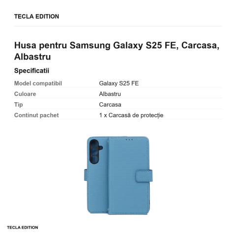 Husa Smart Triangle pentru Samsung Galaxy S25 FE, tip carte, Albastru [2]