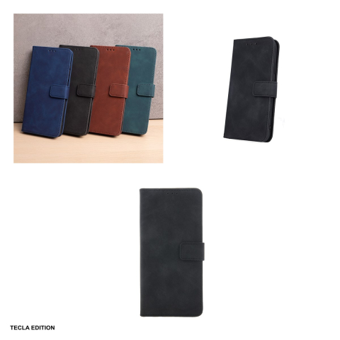 Husa Smart Velvet pentru Xiaomi Redmi Note 10 4G, Redmi Note 10S, tip carte cu inchidere magnetica, Negru [3]