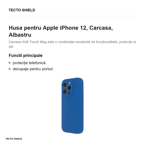 Husa Soft Touch Mag cobalt pentru Apple iPhone 12, Carcasa, Albastru [1]