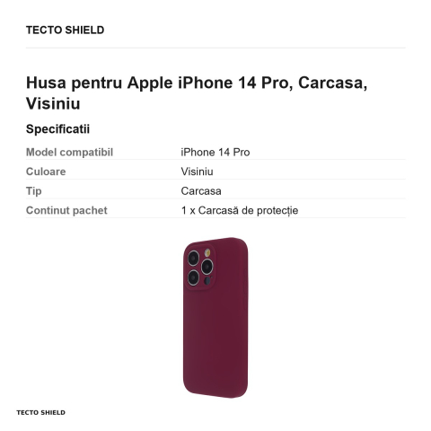 Husa Soft Touch Mag pentru Apple iPhone 14 Pro, Carcasa, Visiniu [2]
