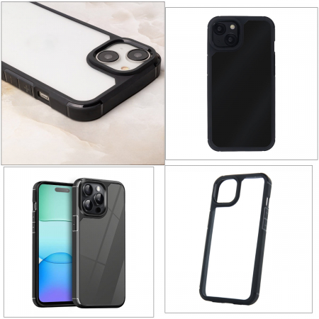Husa spate Color Shock pentru protectie iPhone 14 Pro, compatibila MagSafe, cu rama neagra [2]