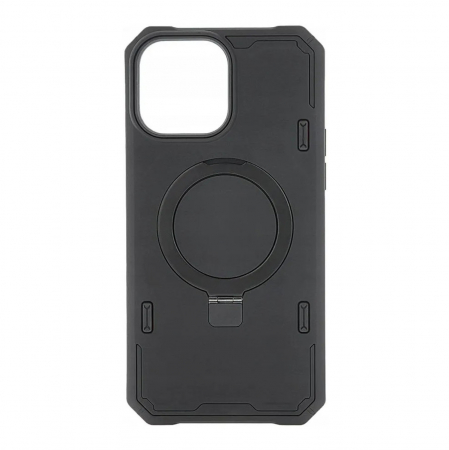 Huse si protectii pentru iPhone 13 Pro Max - Husa spate Defender Mag Ring pentru protectie iPhone 13 Pro Max, din TPU, compatibil cu tehnologia MagSafe, neagra