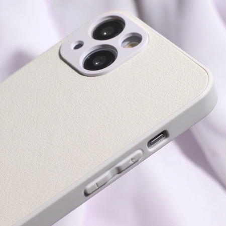 Husa spate White Leather pentru protectie Xiaomi Redmi Note 12 Pro Plus, din TPU, textura tip piele, alba [4]