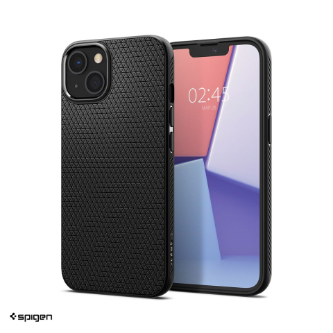 Huse si protectii smartphone - Husa Spigen Liquid Air pentru iPhone 13, Carcasa, Negru