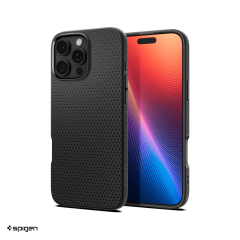 Huse si protectii smartphone - Husa Spigen Liquid Air pentru iPhone 16 Pro, Carcasa, Negru