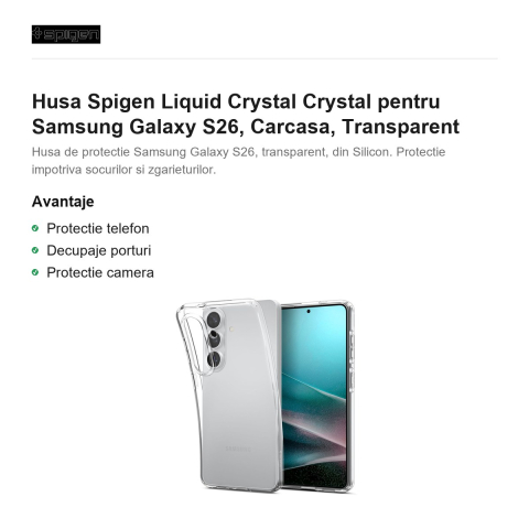 Husa Spigen Liquid Crystal Crystal pentru Samsung Galaxy S26, Carcasa, Transparent [1]