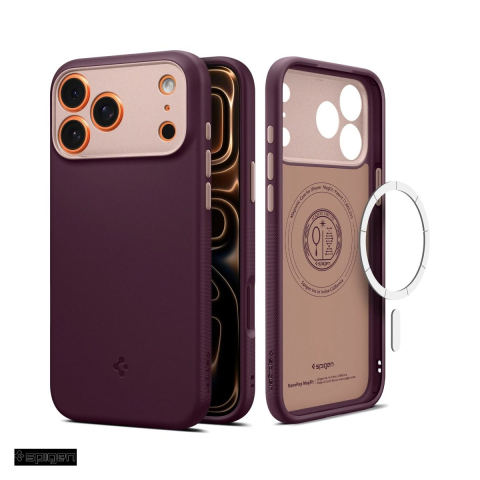 Huse si protectii smartphone - Husa Spigen Nano Pop Mag pentru iPhone 17 Pro, Carcasa magnetica, Visiniu