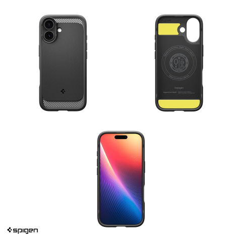Husa Spigen Rugged Armor Mag pentru iPhone 17, Carcasa magnetica, Negru [3]