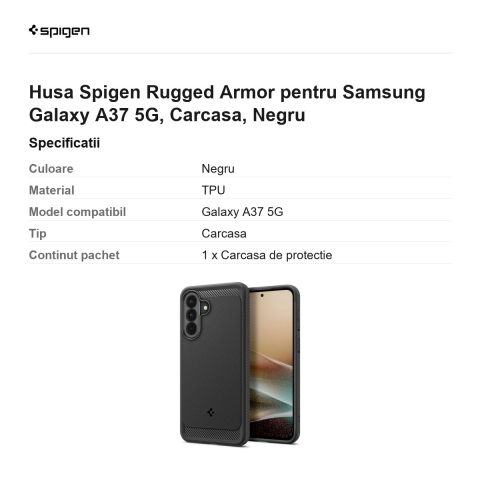 Husa Spigen Rugged Armor pentru Samsung Galaxy A37 5G, Carcasa, Negru [2]