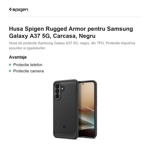 Husa Spigen Rugged Armor pentru Samsung Galaxy A37 5G, Carcasa, Negru [1]