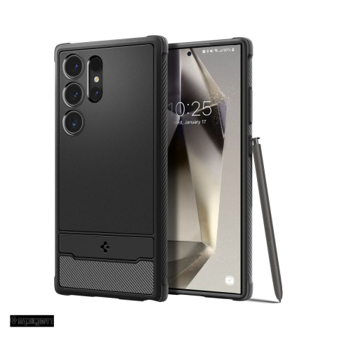 Huse si protectii smartphone - Husa Spigen Rugged Armor pentru Samsung Galaxy S24 Ultra, Carcasa, Negru